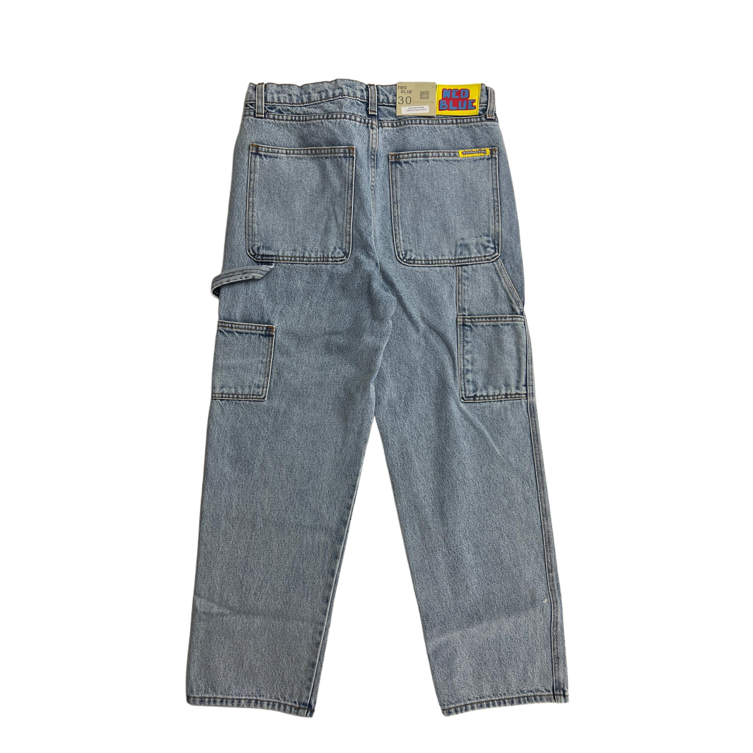 Neo Blue Carpenter Baggy Jeans Male Product Image