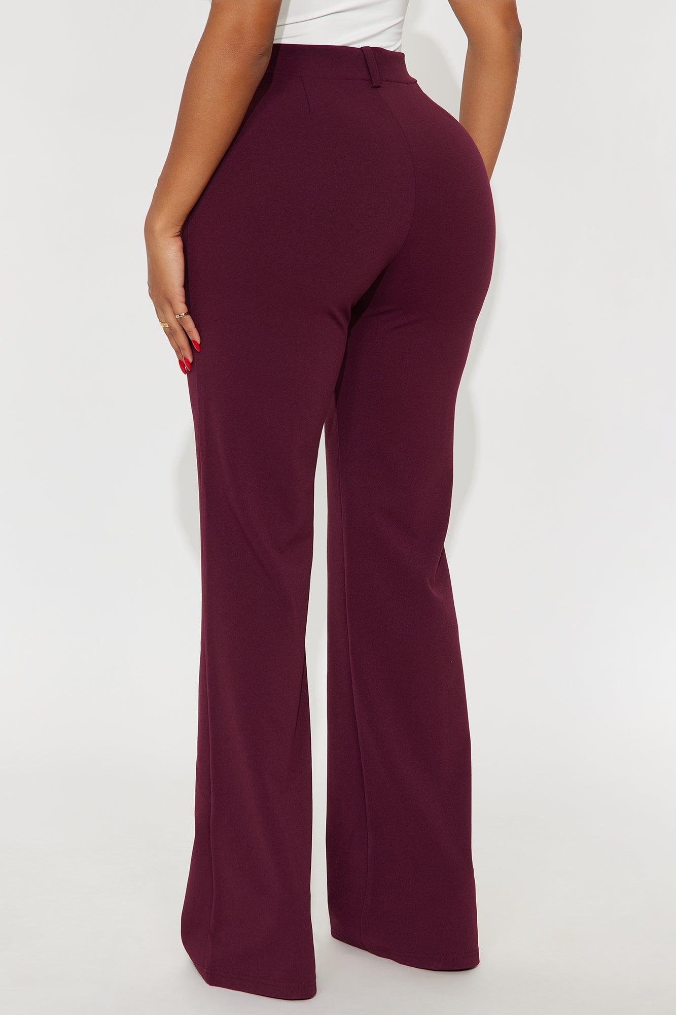 Heidi Wide Leg Trouser Pant - Burgundy Female Product Image