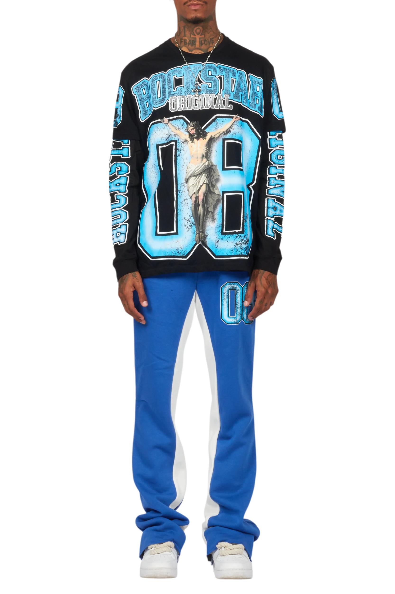 Fields Black/Royal Double Layer T-Shirt/Baggy Pant Set Male Product Image