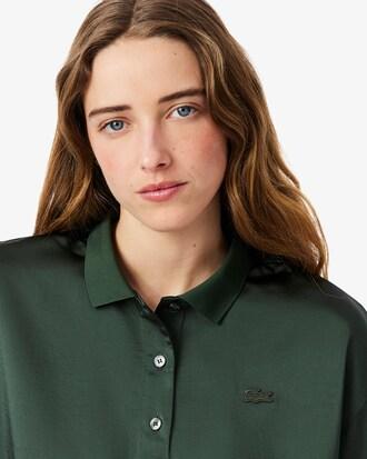 Oversized Silky Fluid Polo Shirt Product Image