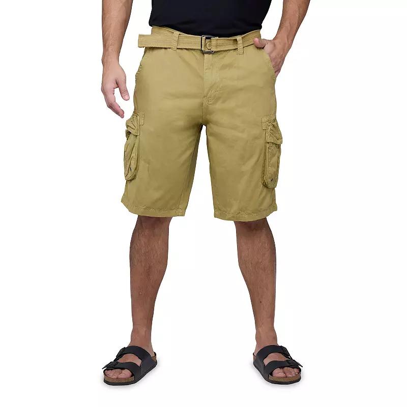 Mens RAW X by Xray Regular-Fit Belted Cargo Shorts Green Product Image