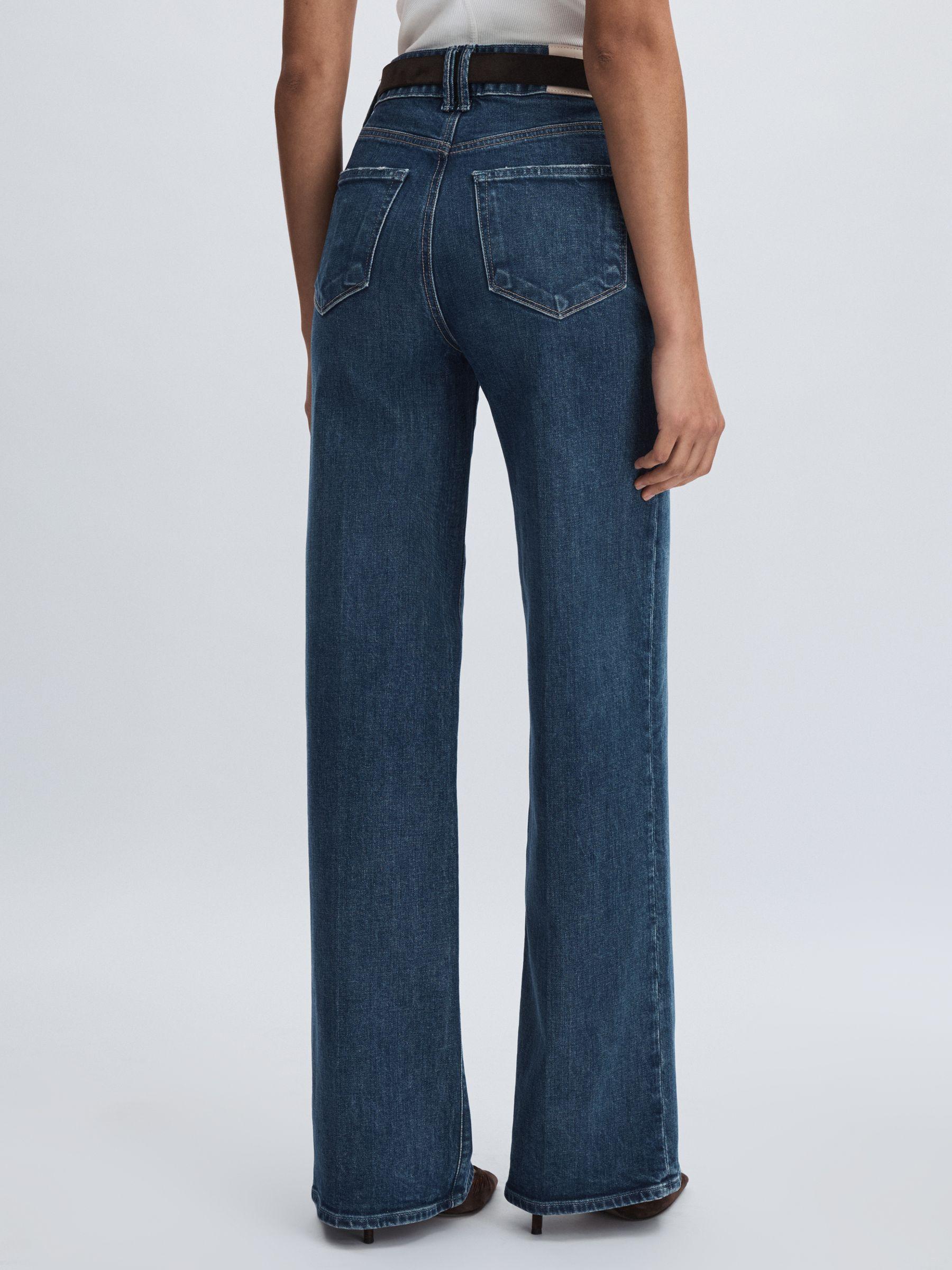 Paige High Rise Wide Leg Jeans in Boogie Blue Product Image