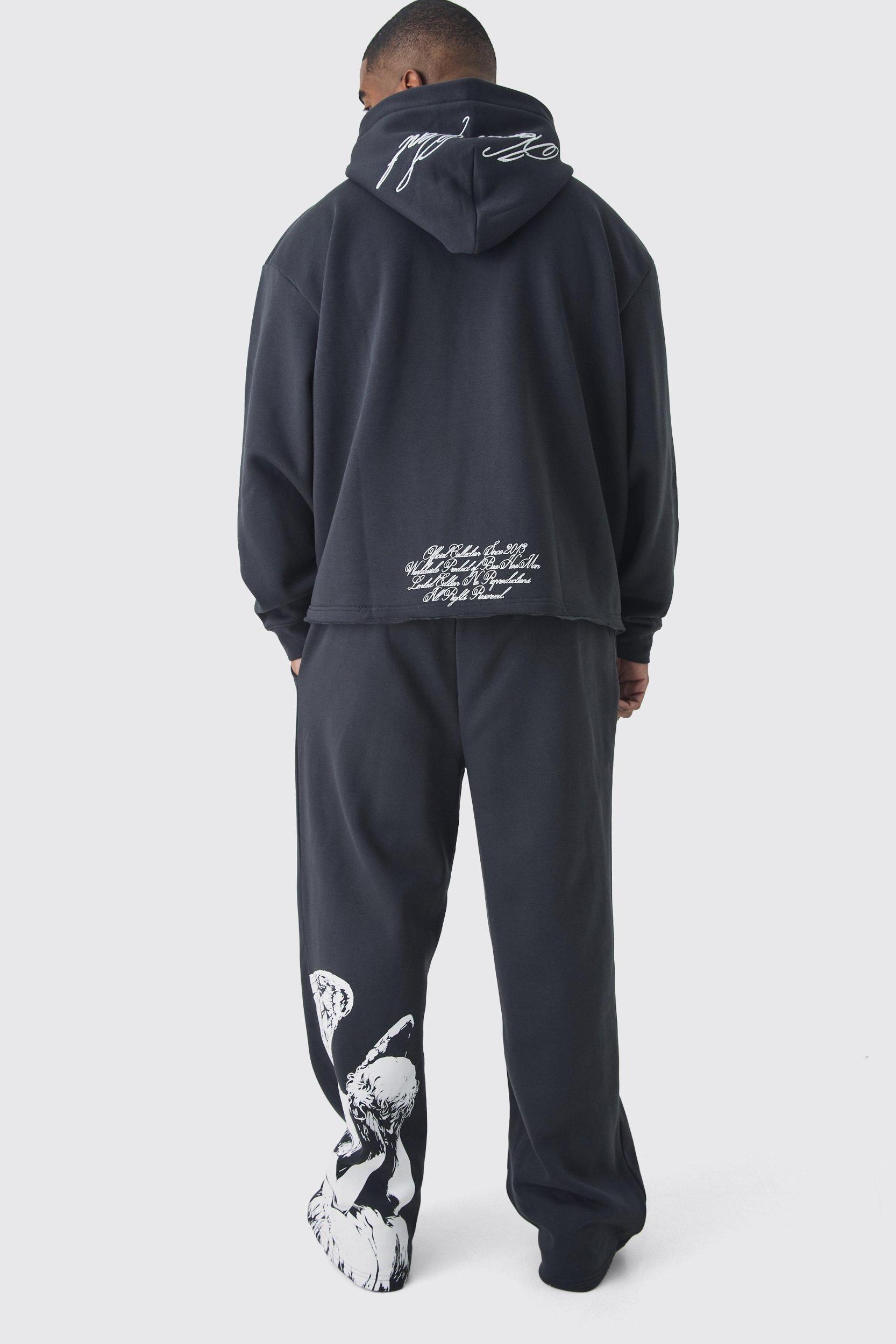 Plus Relaxed Cherub Print Sweatpants | boohooMAN USA Product Image