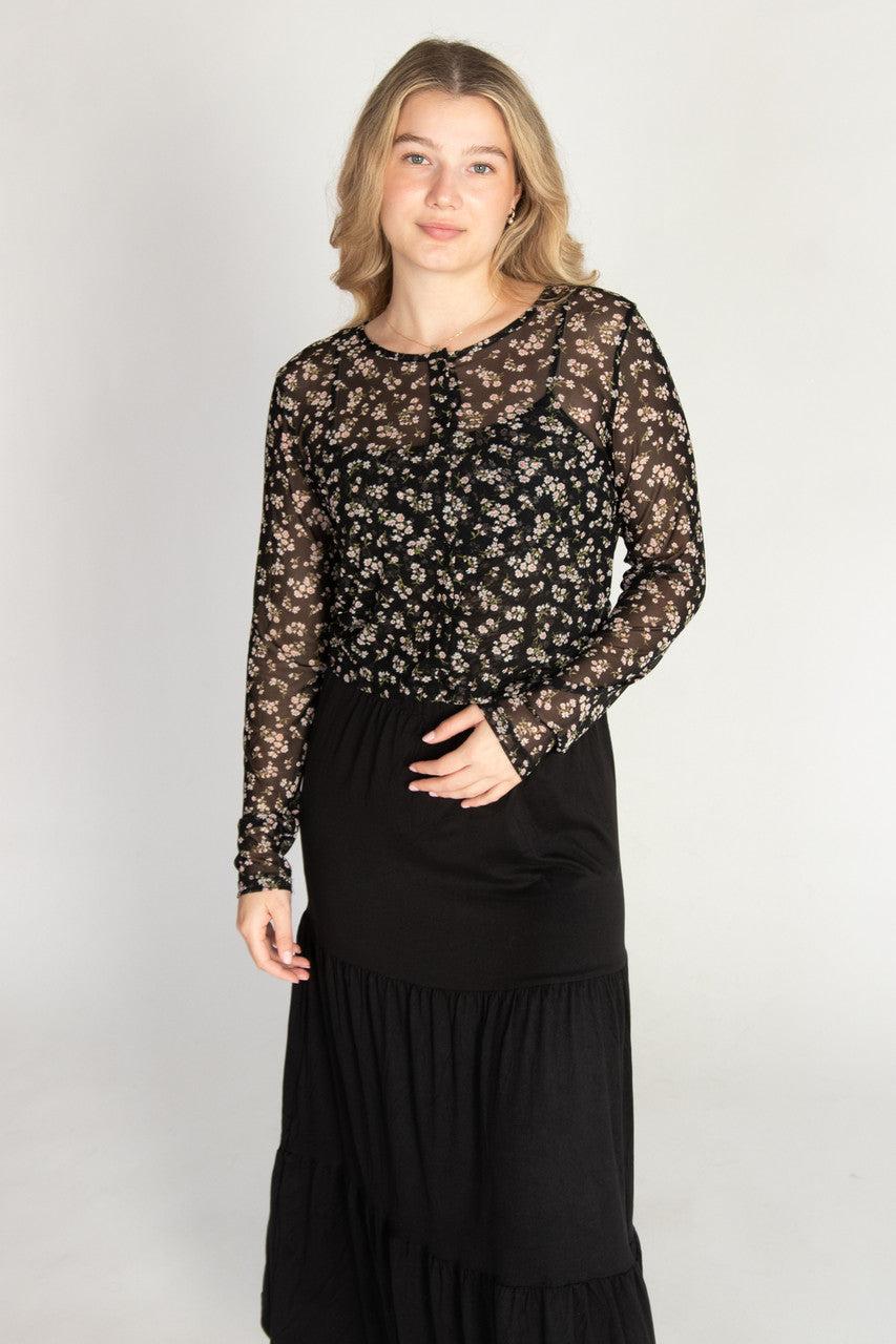 2 Piece Floral Mesh Top Set Product Image