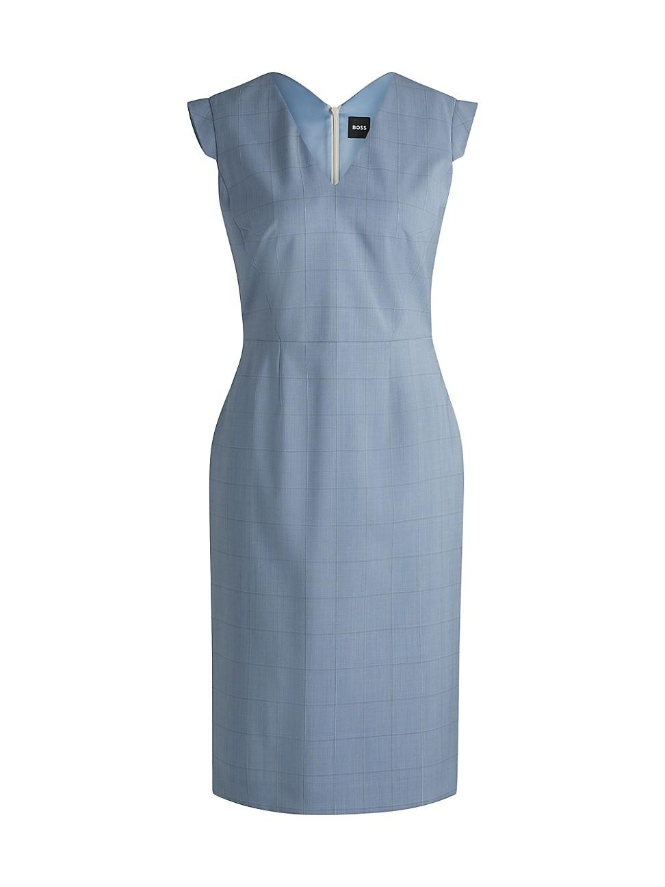 Womens Business Dress in Checked Wool Product Image