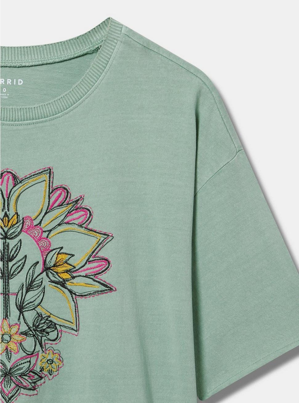 Floral Mandala Relaxed Heritage Jersey Raw Edge Tee Product Image