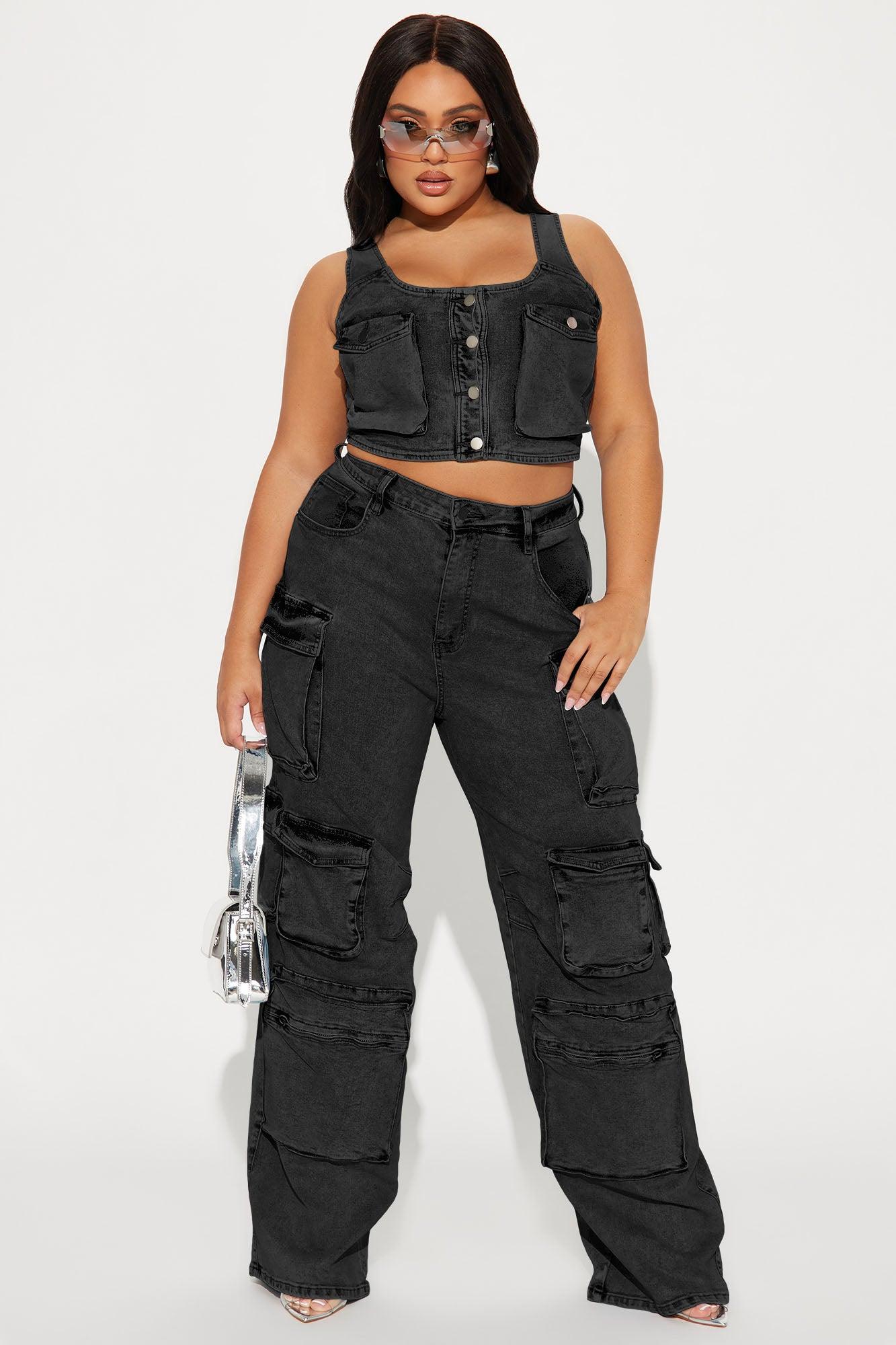Losing Time Cargo Pant Set - Black Female Product Image