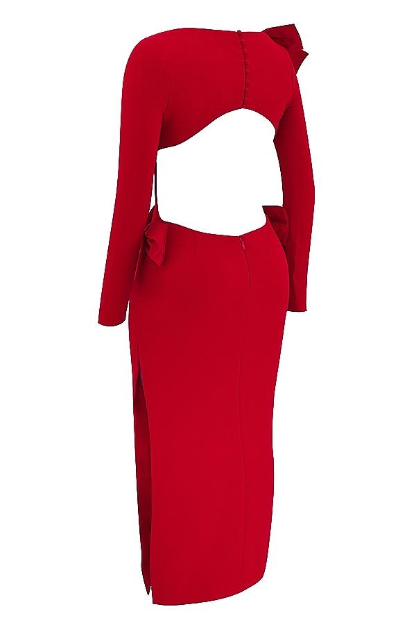 Lavele  red bow maxi dress Product Image