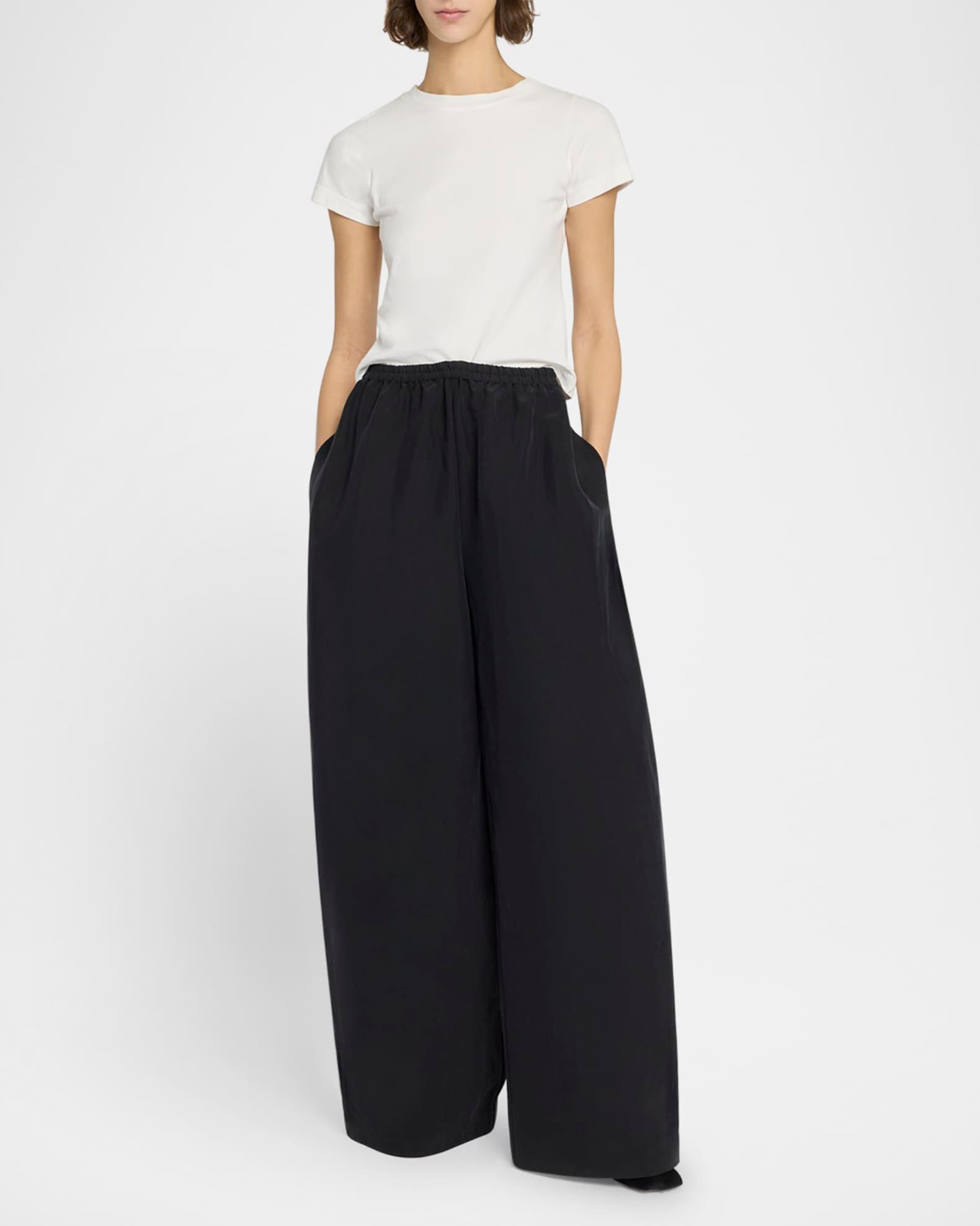 Bellana Silk Wide-Leg Pull-On Pants Product Image