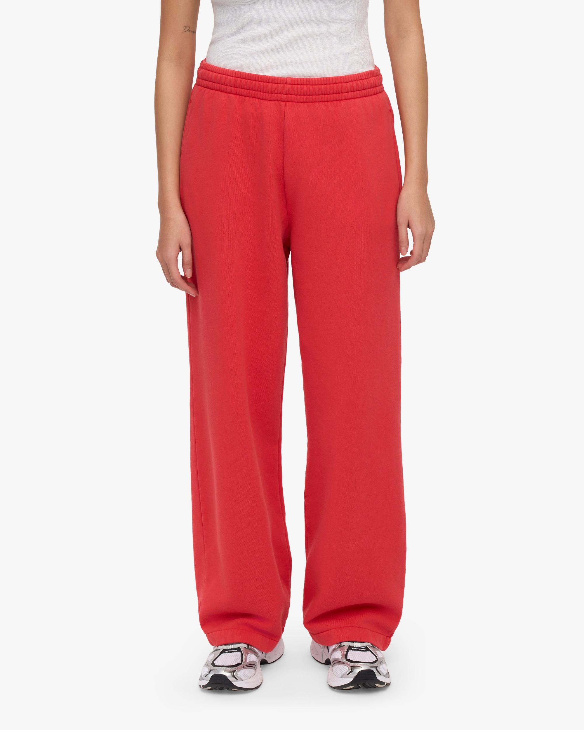 Organic Straight Leg Sweatpants - Red Tangerine Product Image