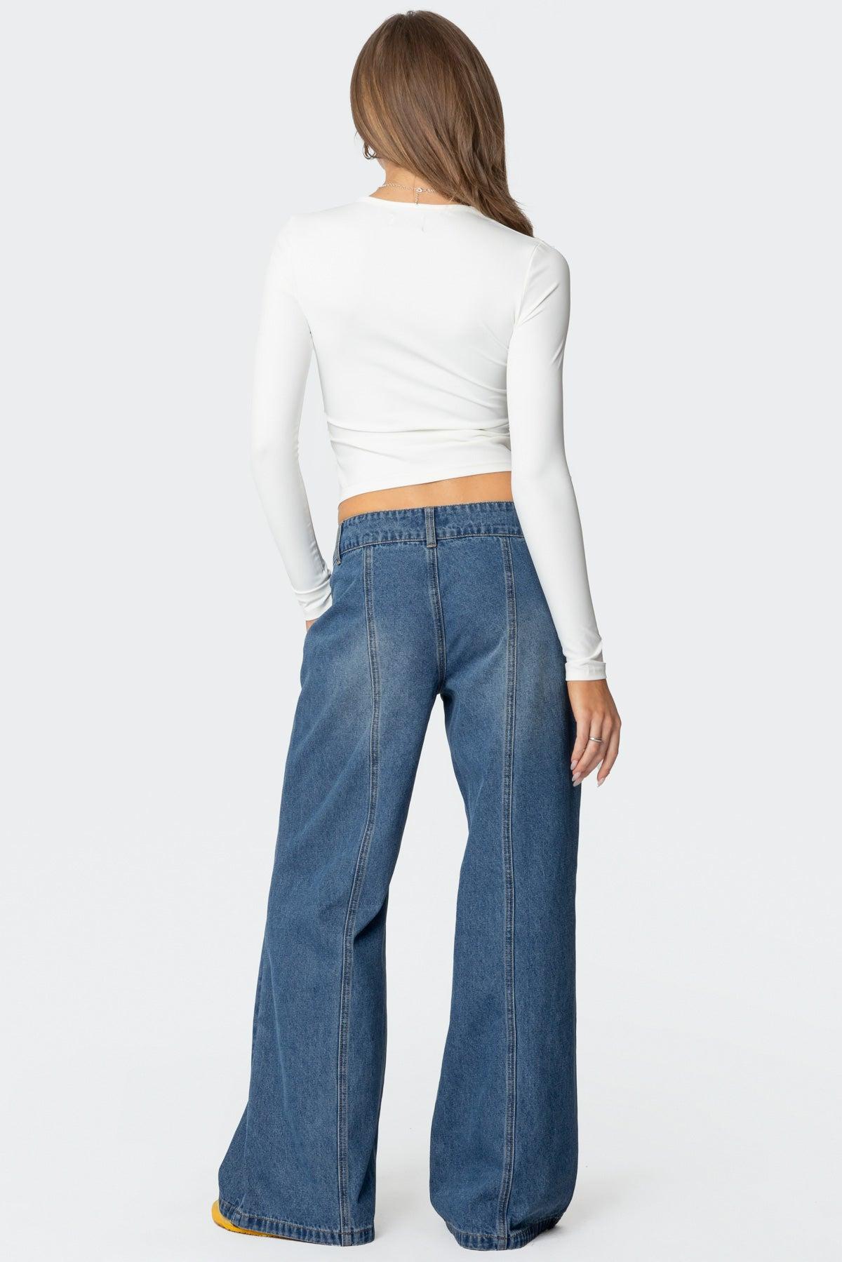 Charlie Panel Stitch Low Rise Jeans Product Image