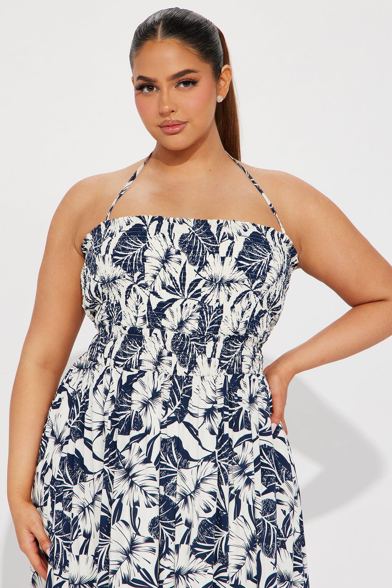 Bianca Tropical Maxi Dress - Navy/combo Product Image