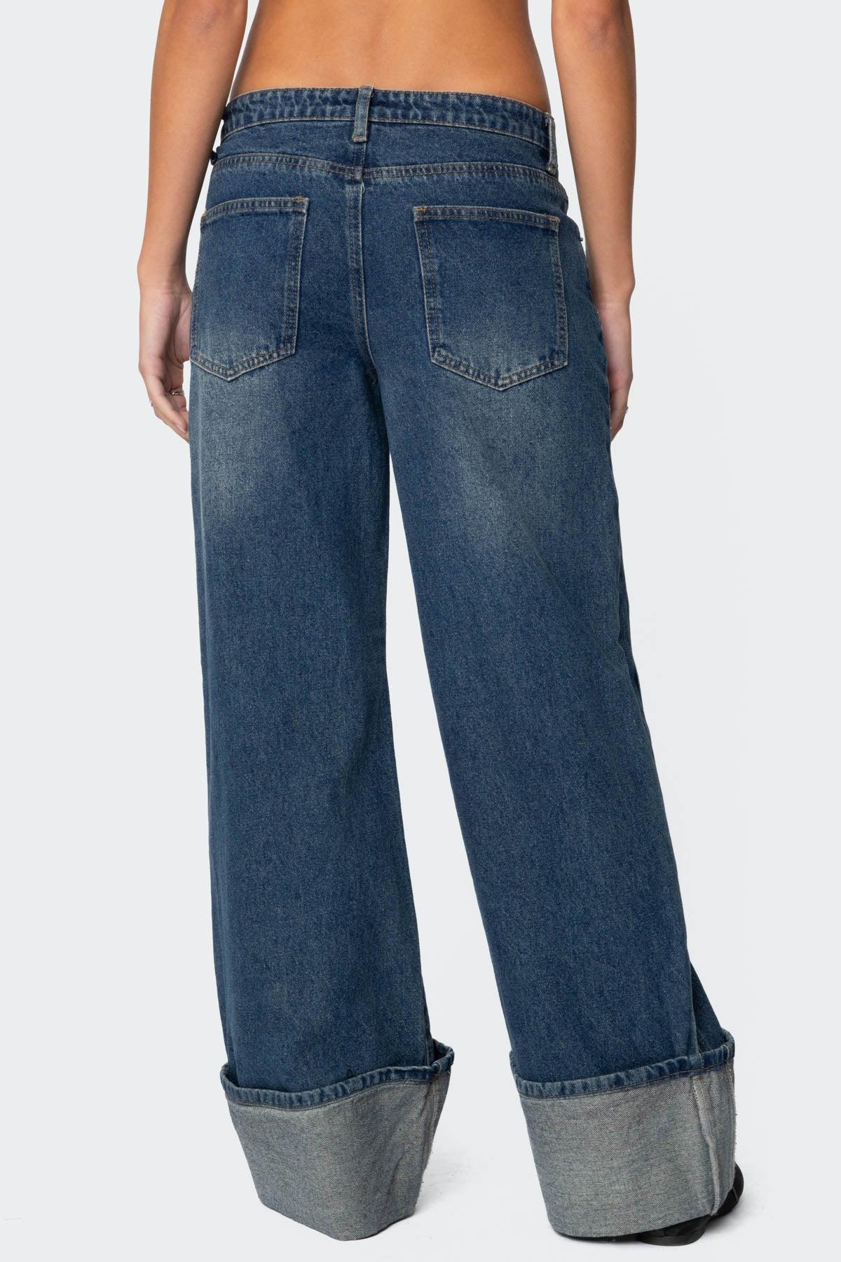 Vesper Cuffed Low Rise Baggy Jeans Product Image