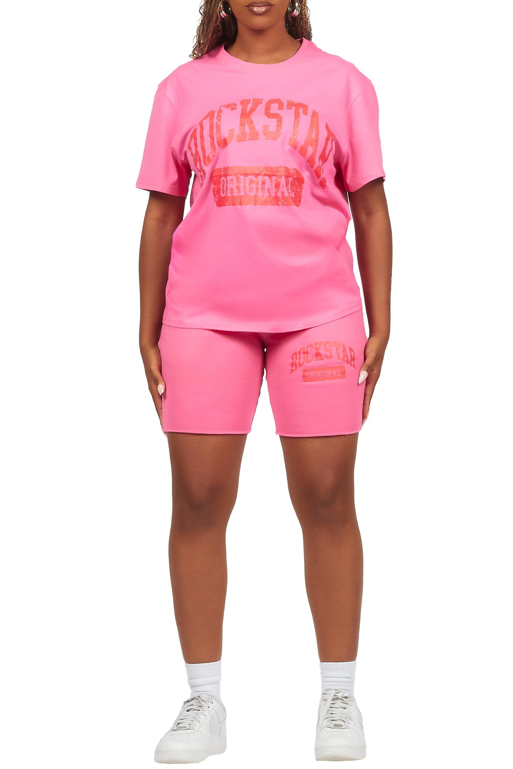 Javonuna Bubblegum Pink T-Shirt Short Set Female Product Image