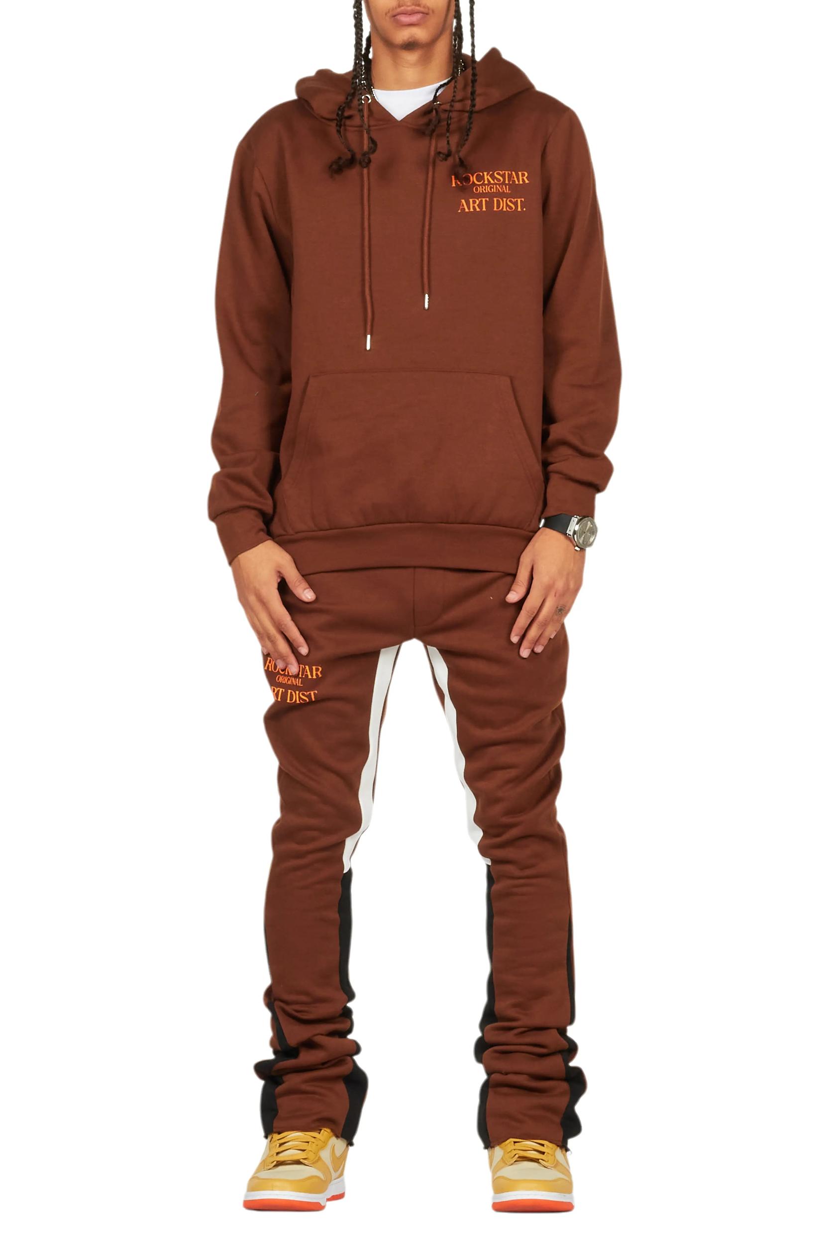 Briggs Brown Hoodie/Stacked Flare Track Set Male Product Image