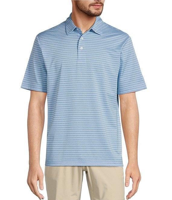 Roundtree & Yorke Performance Short Sleeve Stripe Print Polo Shirt Product Image