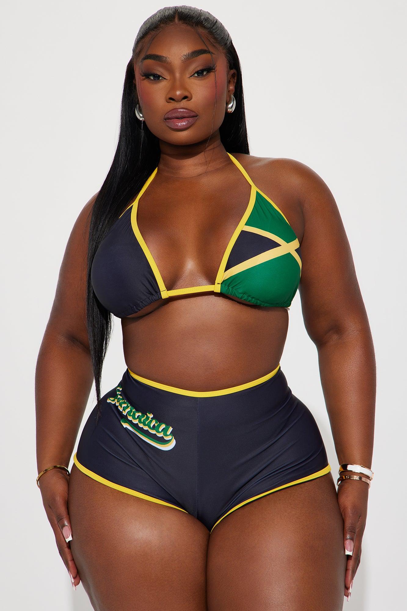 Jamaica Getaway 3 Piece Bikini Set - Black/combo Product Image