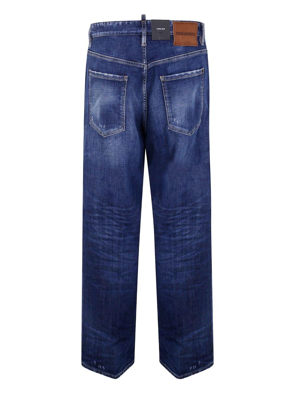 distressed-detail cotton jeans Product Image