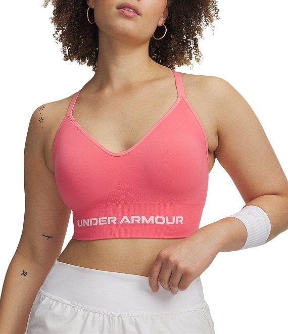 Under Armour Solid 4-Way Stretch Vanish Seamless Scoop Neck Sports Bra Product Image