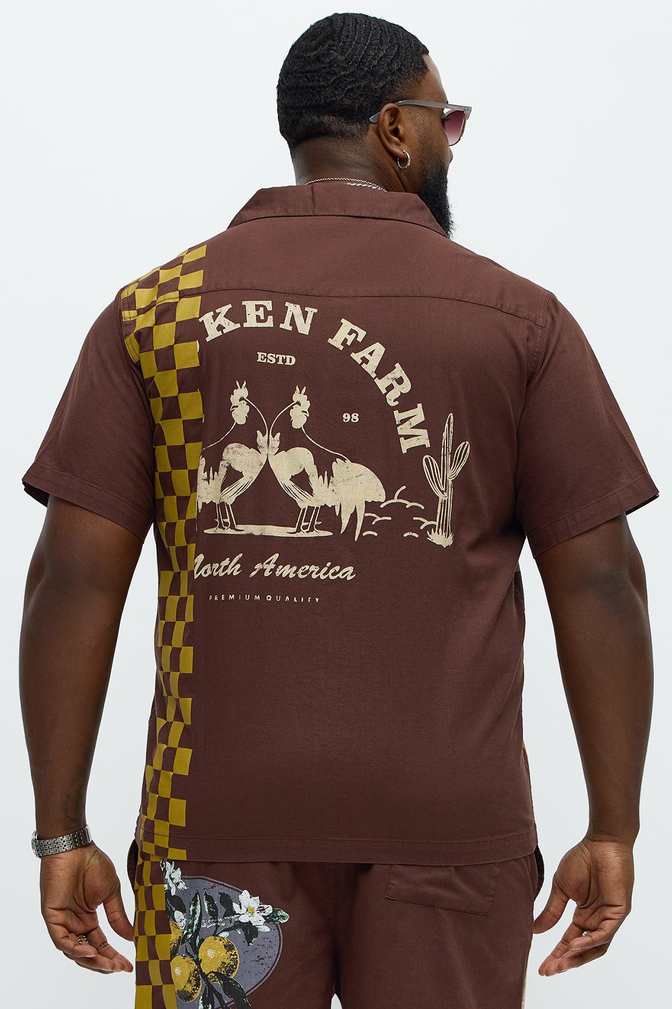 Groves Short Sleeve Button Up Shirt - Dark Brown Male Product Image