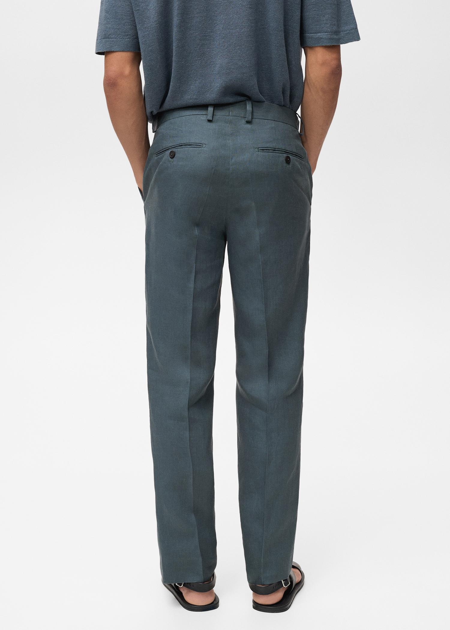 100% linen straight pants - Men | MANGO USA Product Image