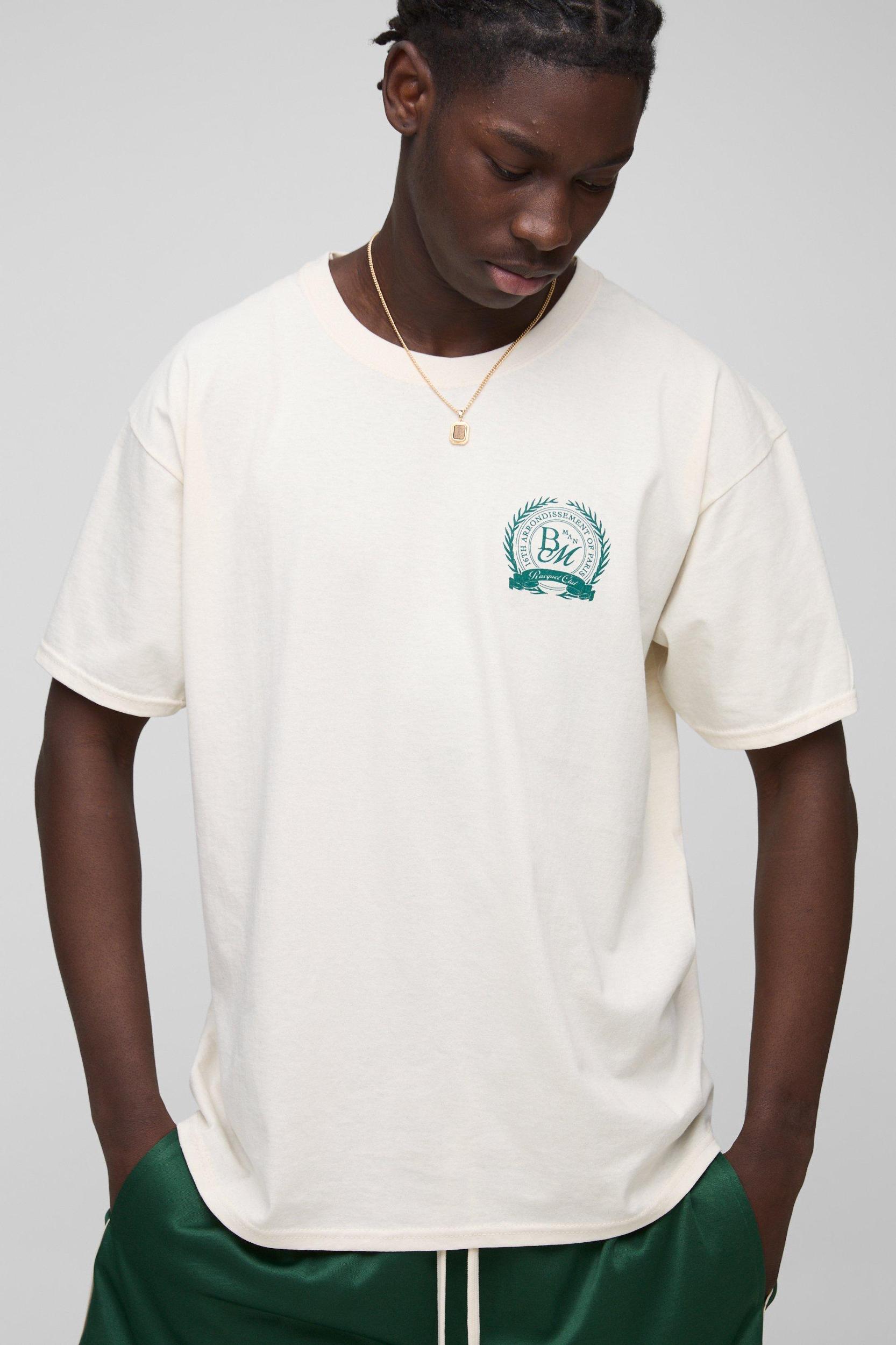 Oversized BM Varsity Crest T-Shirt | boohooMAN USA Product Image