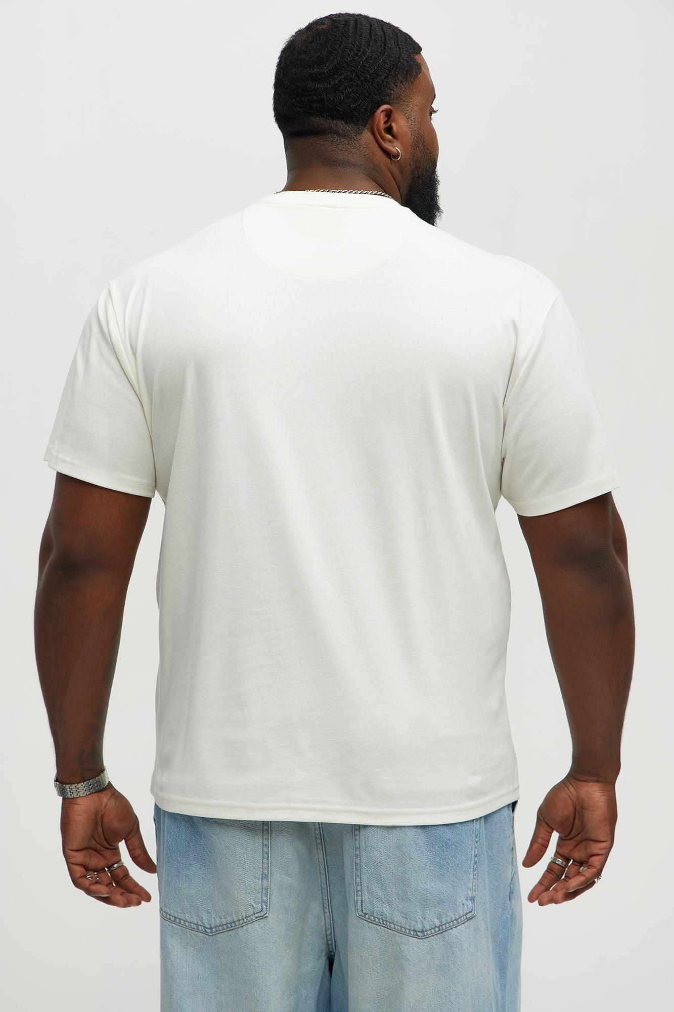 Textured Geometric Short Sleeve Tee - Off White Male Product Image