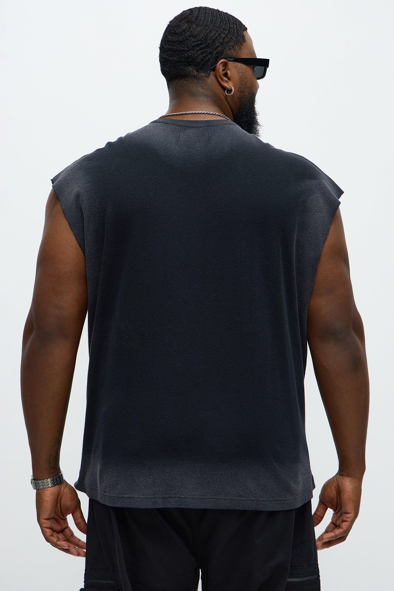 Relaxed Washed Muscle Tank - Gold/Black Male Product Image