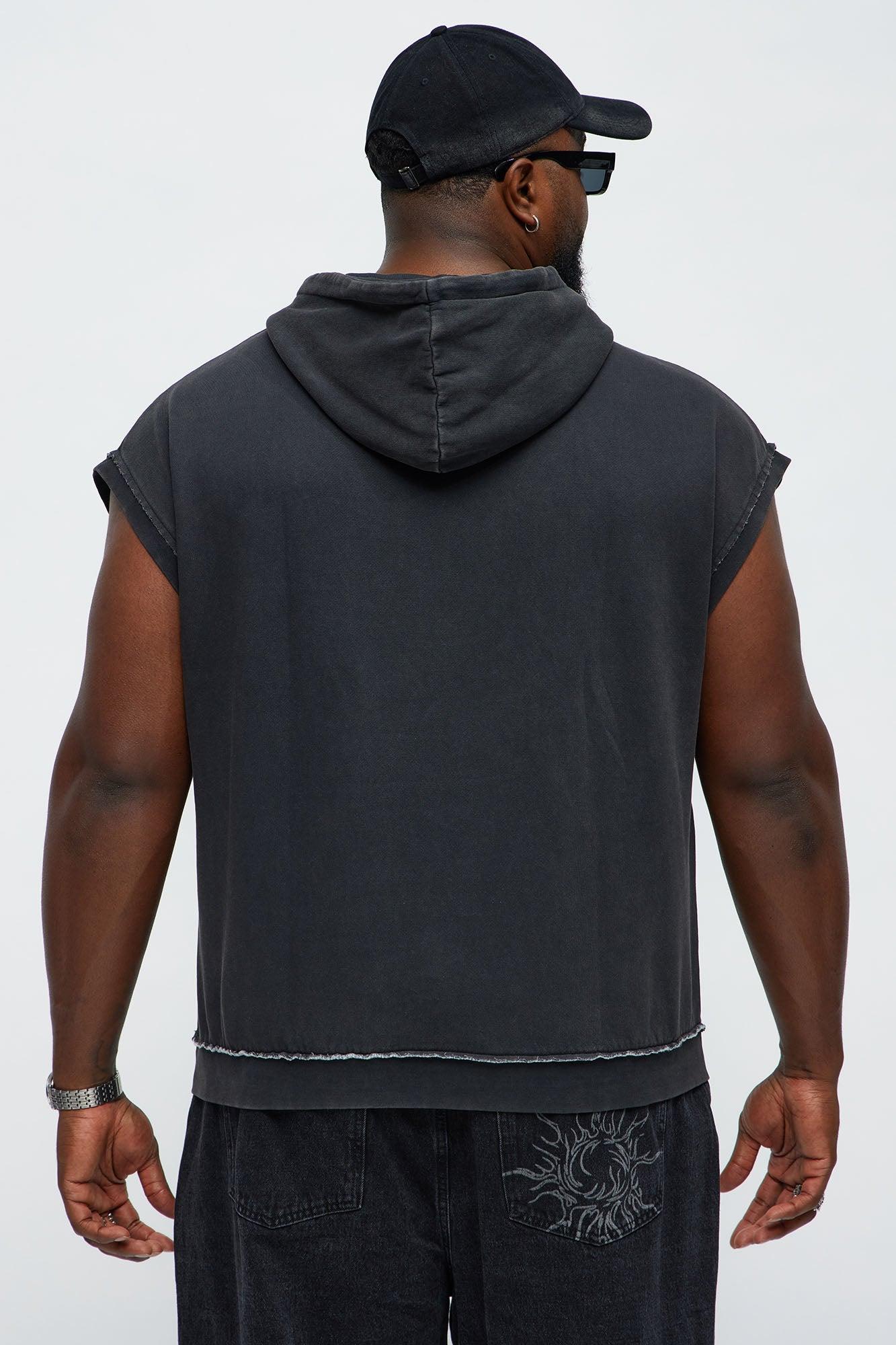 Scrappy Sleeveless Hoodie - Charcoal Male Product Image