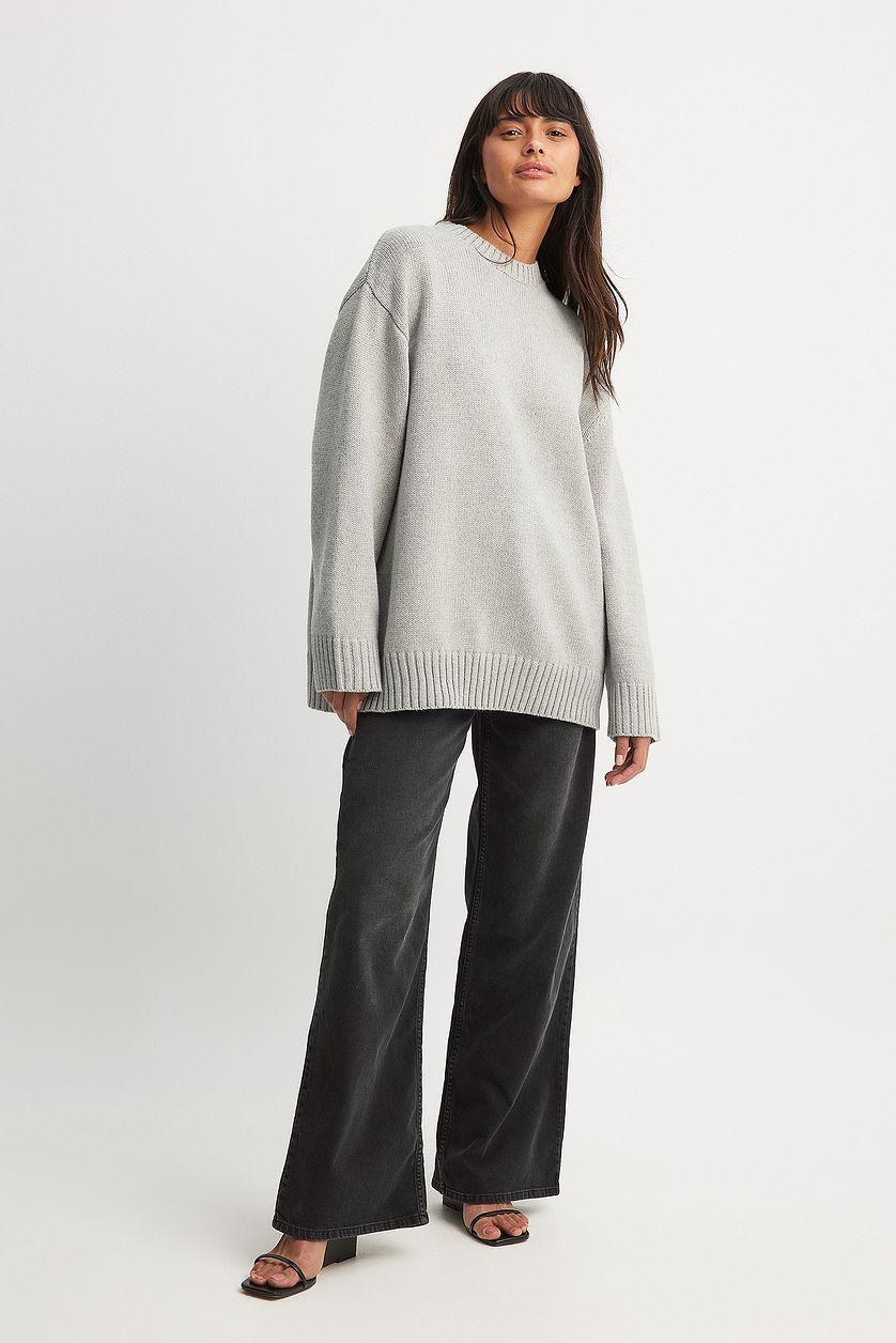 Oversized Round Neck Knitted Sweater Product Image