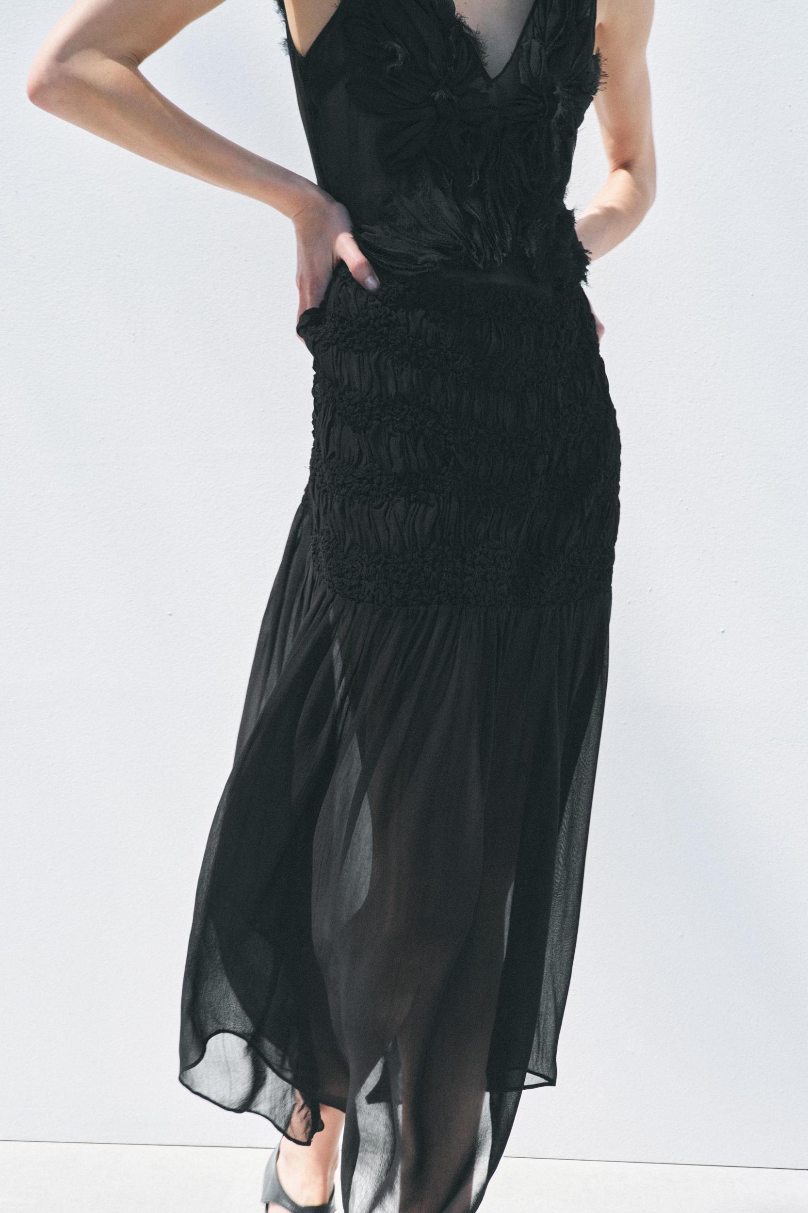 TEXTURED SEMI-SHEER DRESS Product Image
