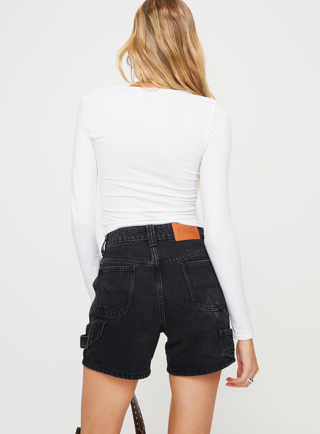 Lou Carpenter Denim Shorts Washed Black Lower Impact Product Image