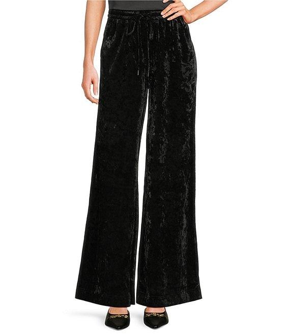 Skies Are Blue Coordinating Crushed Velvet High Waisted Wide Leg Pants Product Image