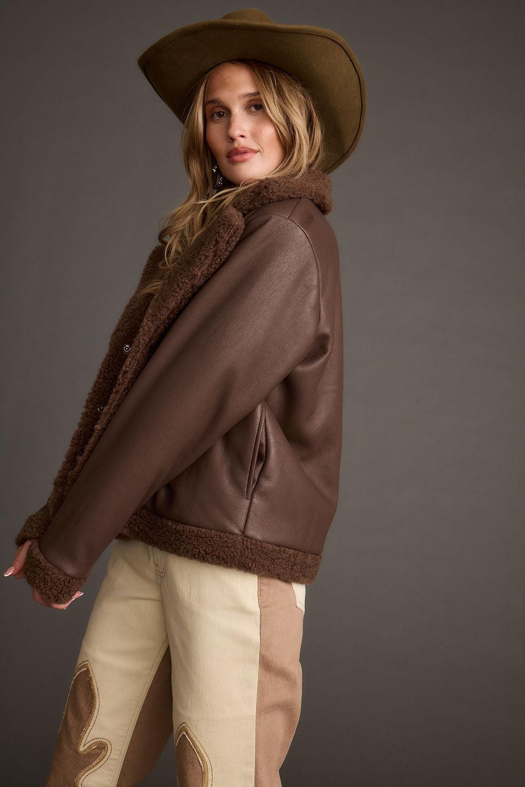 Great Falls Brown Sherpa Coat Product Image