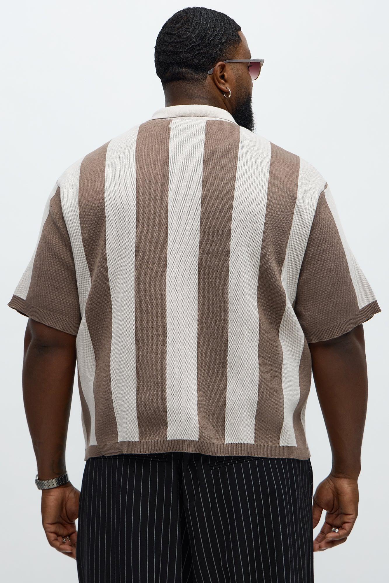 Relaxed Faux Button Up Shirt - Sand Male Product Image