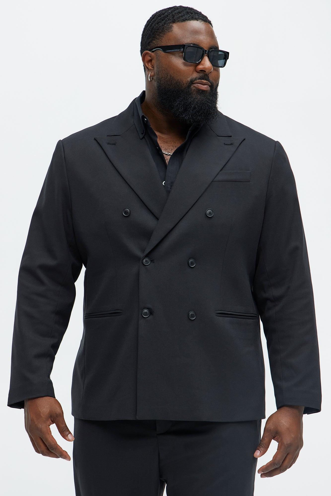 High Peak Lapel Suit Blazer - Black Product Image