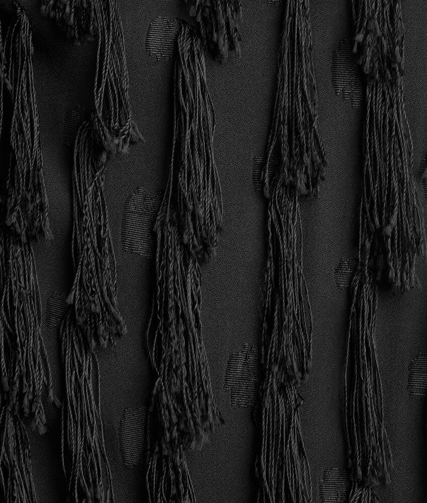 Women's Fringed Fil Coupe Crepe Dress in Black Product Image