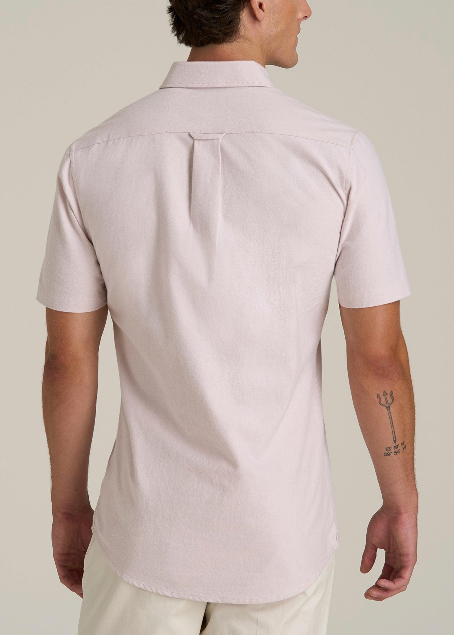 Short Sleeve Oxford Button Shirt For Tall Men in Burnished Lilac Male Product Image