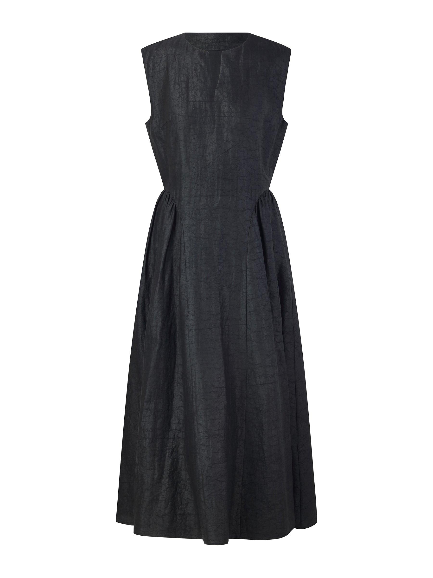 18MM Gambiered Canton Gauze Women Cap Sleeve Maxi Dress Product Image