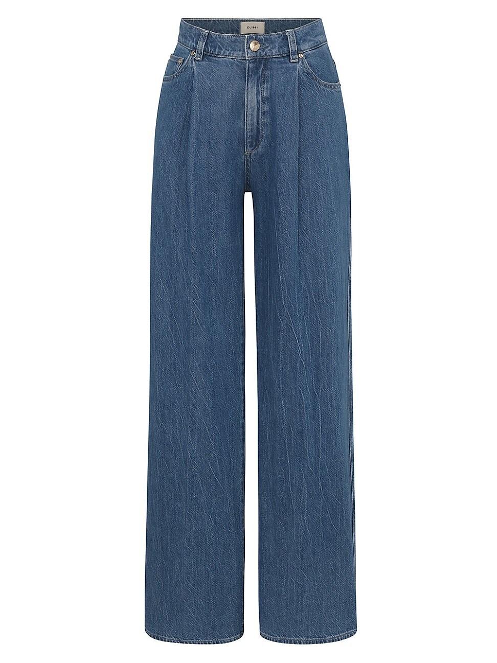Womens DL Aura Isabel Wide Leg Mid Rise Jeans Product Image