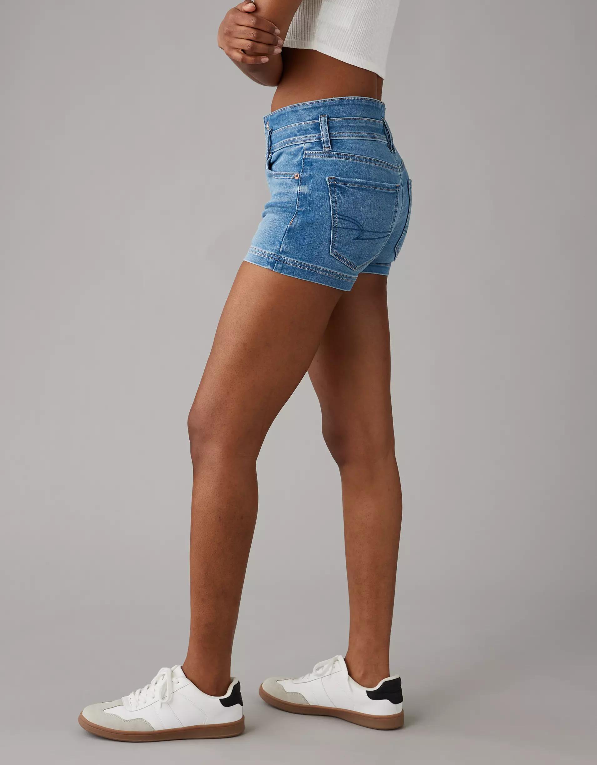 AE Next Level Super High-Waisted Denim Short Short Product Image
