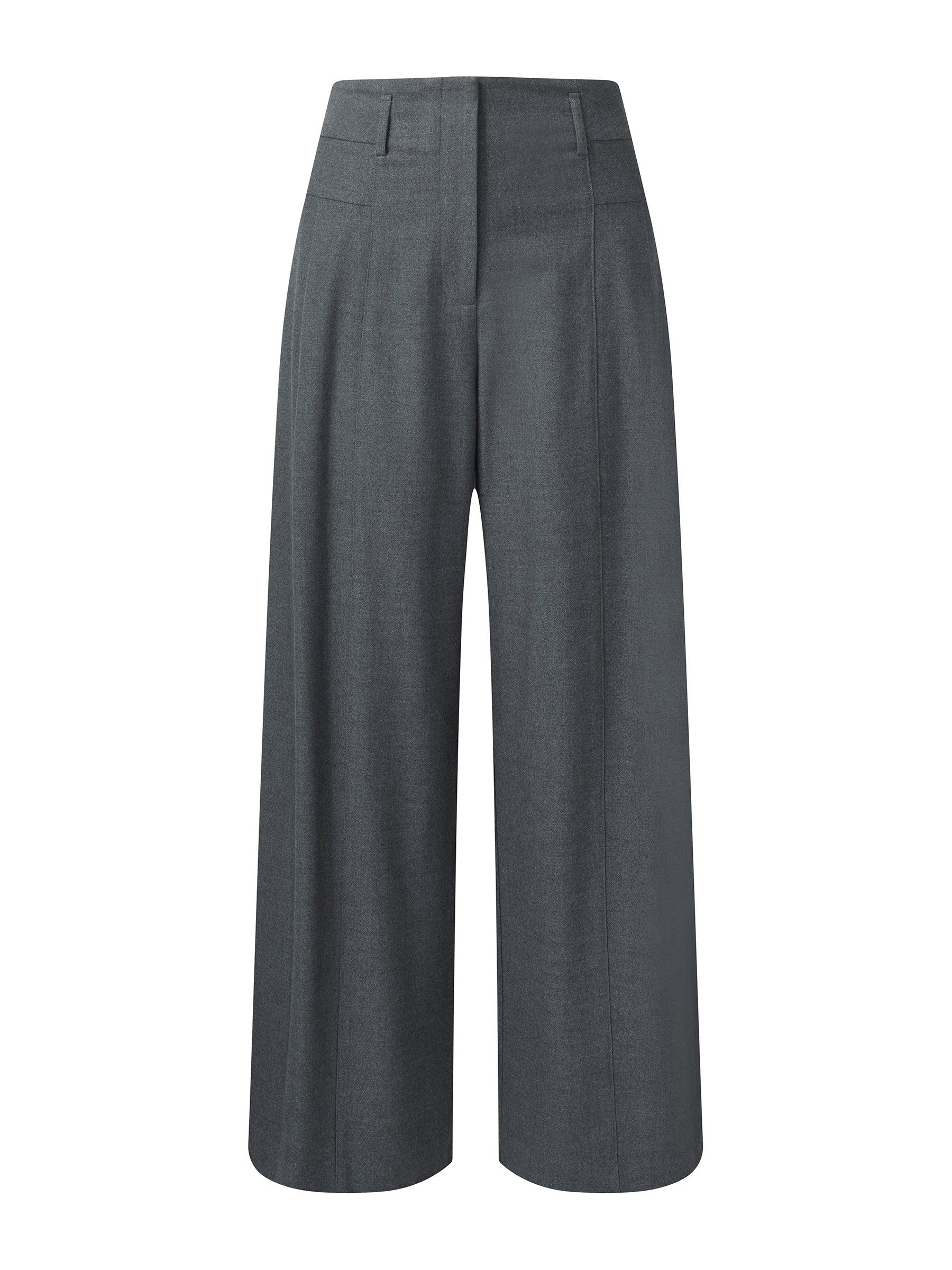 Wool Blend Women High Waisted Wide Leg Pants Product Image