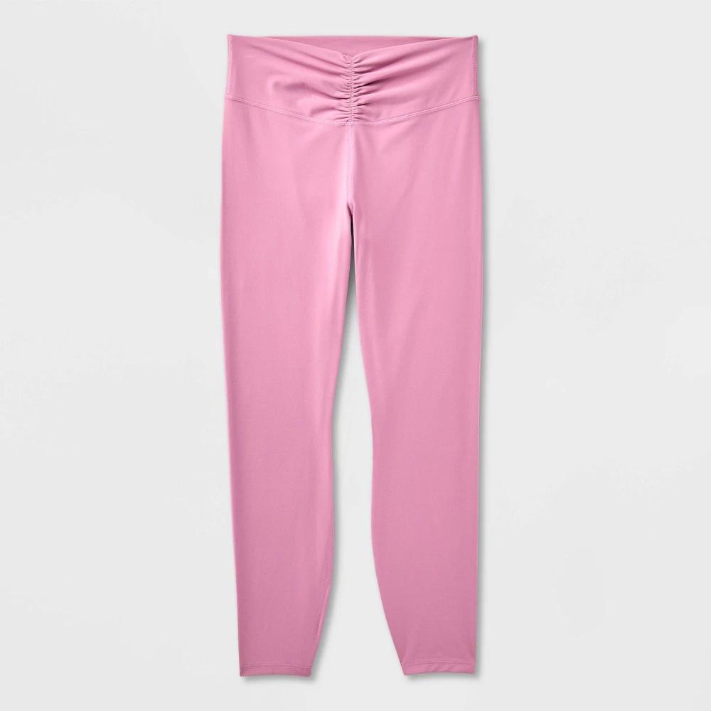 Women's Everyday Soft High-Rise 7/8 Ruched Leggings - All In Motion™ Mauve XL Product Image