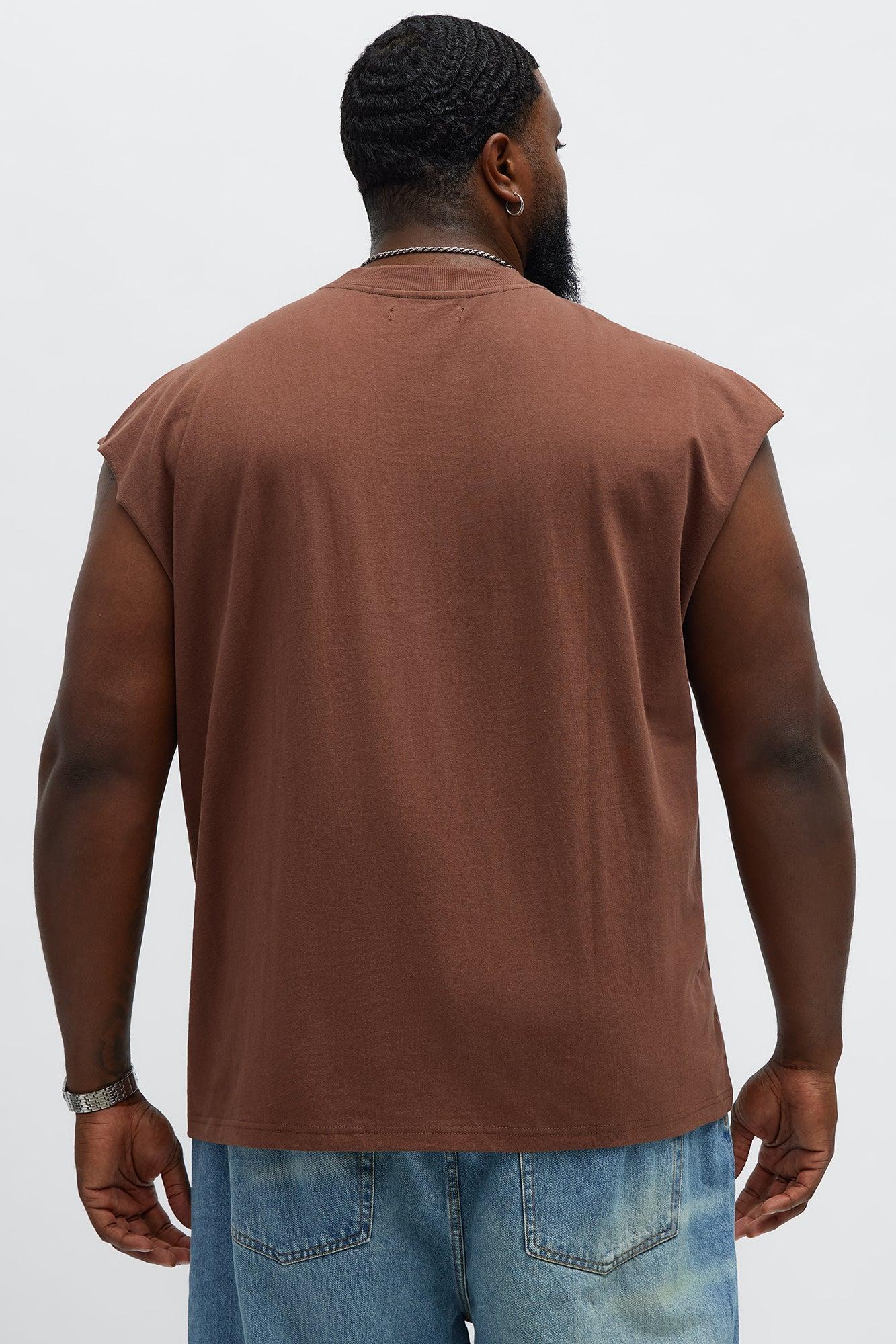 Relaxed Heavyweight Muscle Tee - Brown Male Product Image