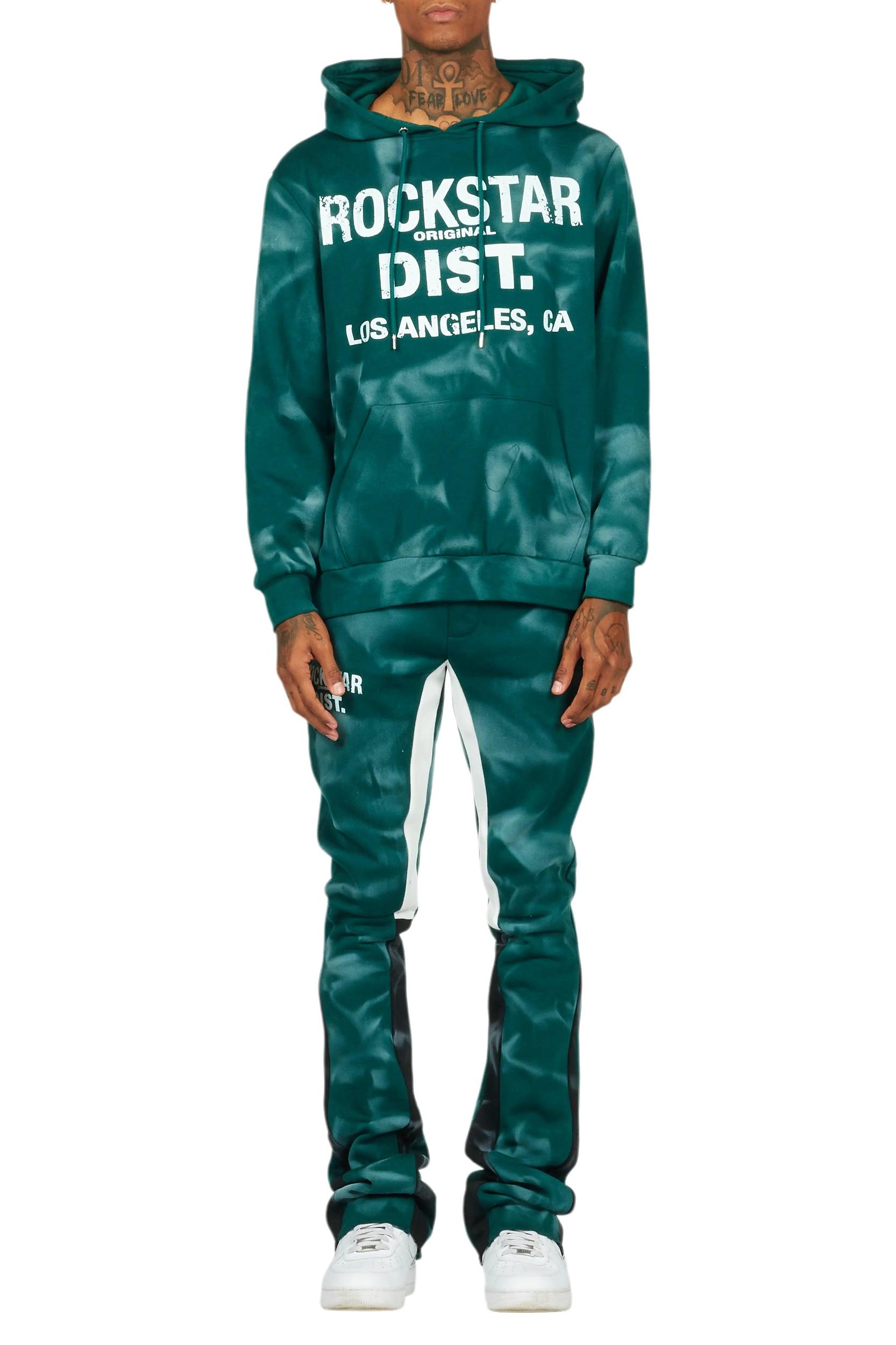 Nelly Dark Green Hoodie Stacked Flare Track Set Male Product Image