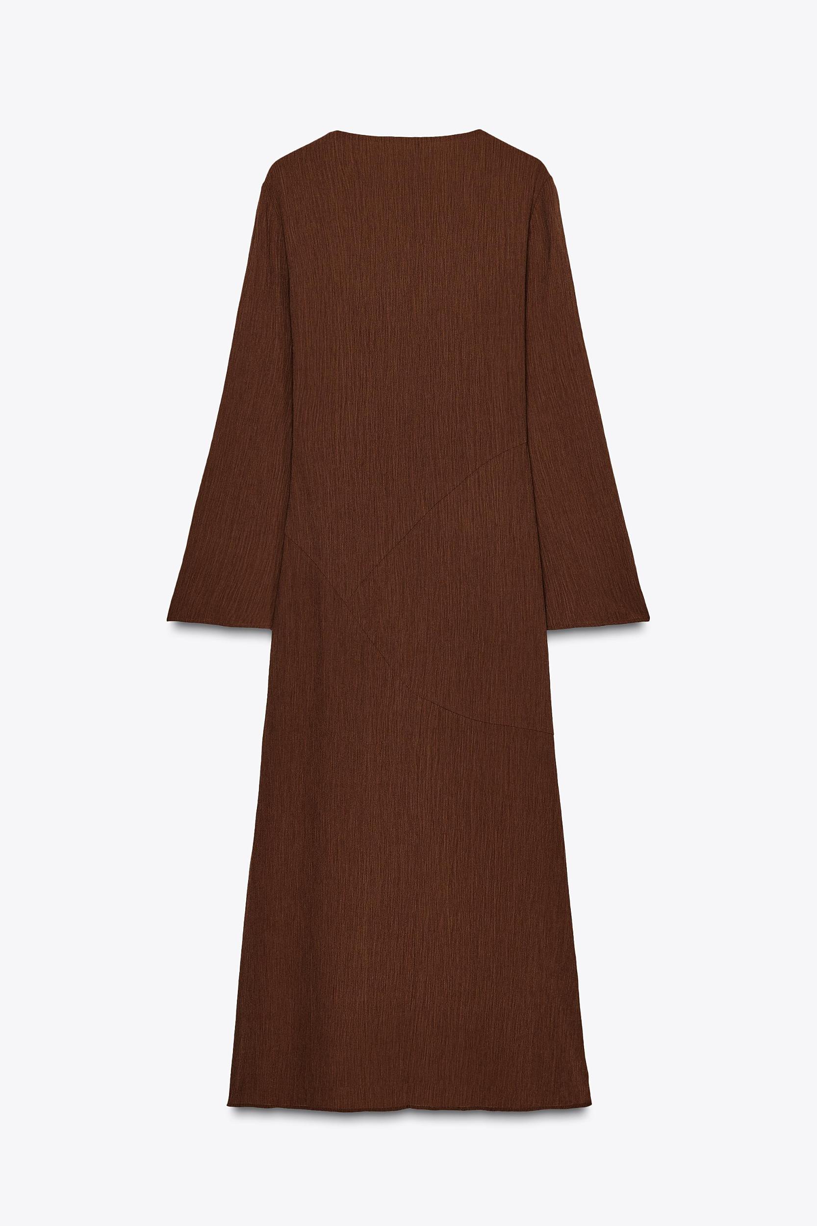 V-NECK TIE MIDI DRESS Product Image