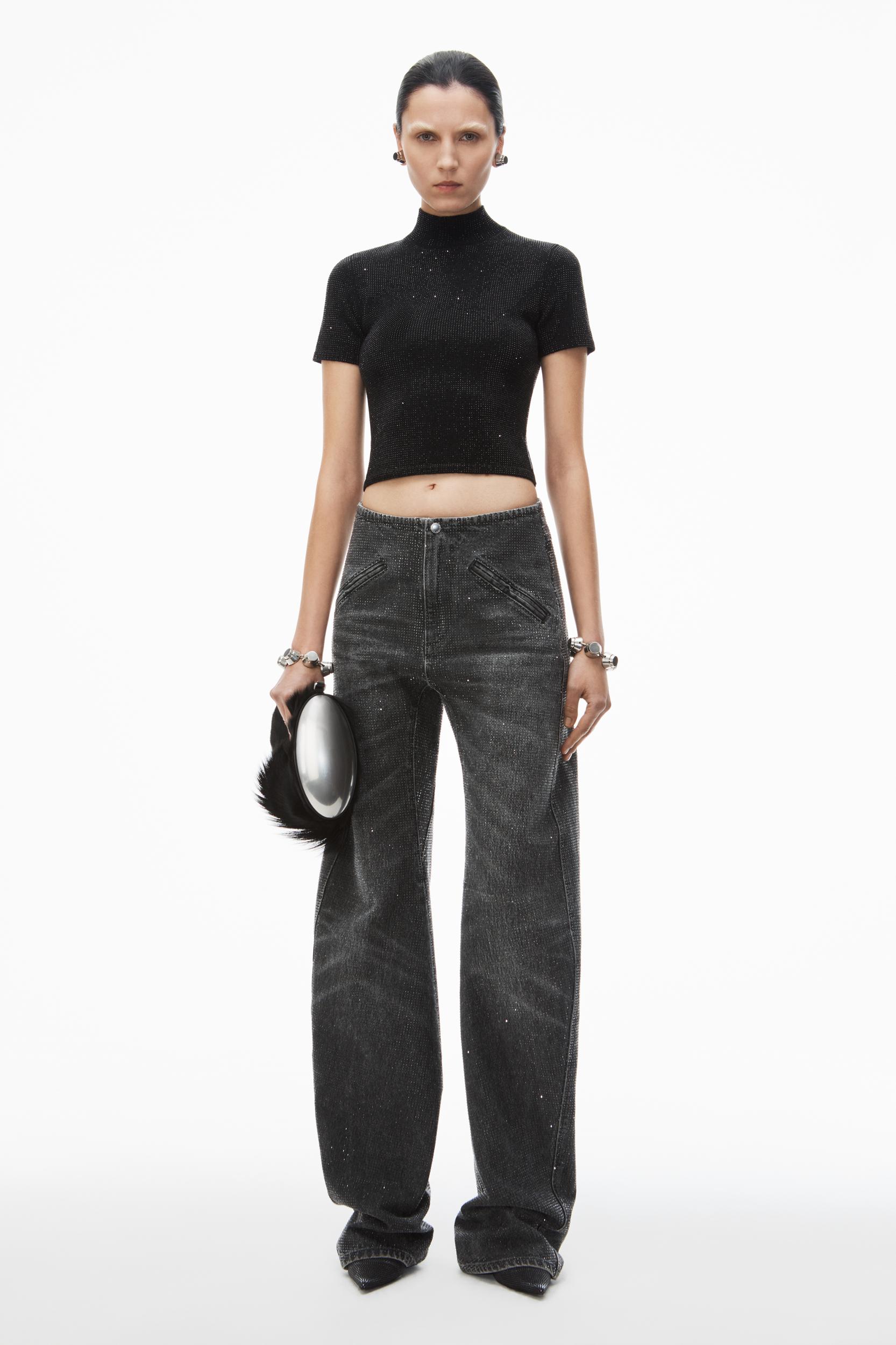 Crystal Hotfix Mock Neck Top Product Image