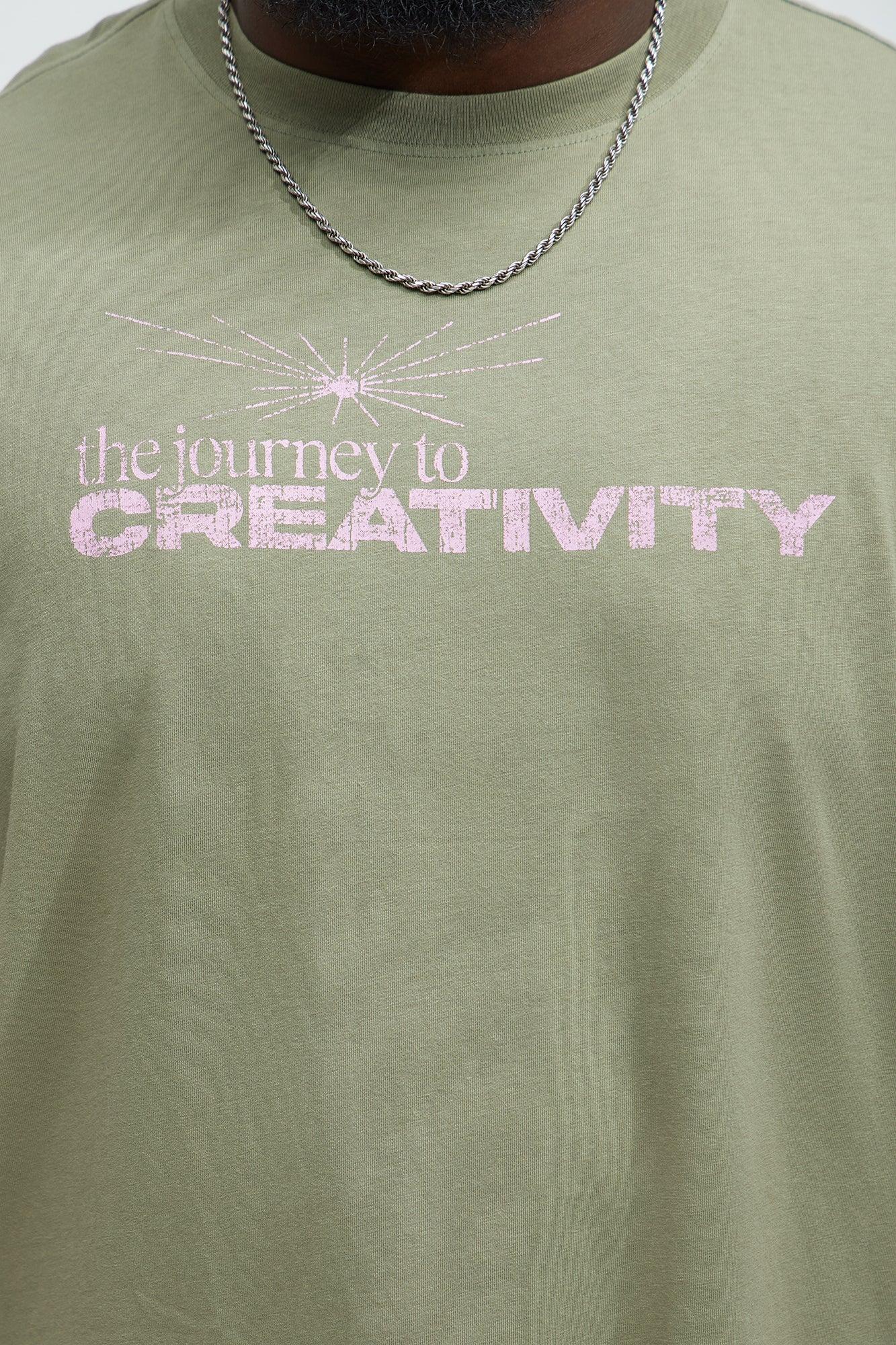 Creativity Journey Oversized Short Sleeve Tee - Olive Product Image