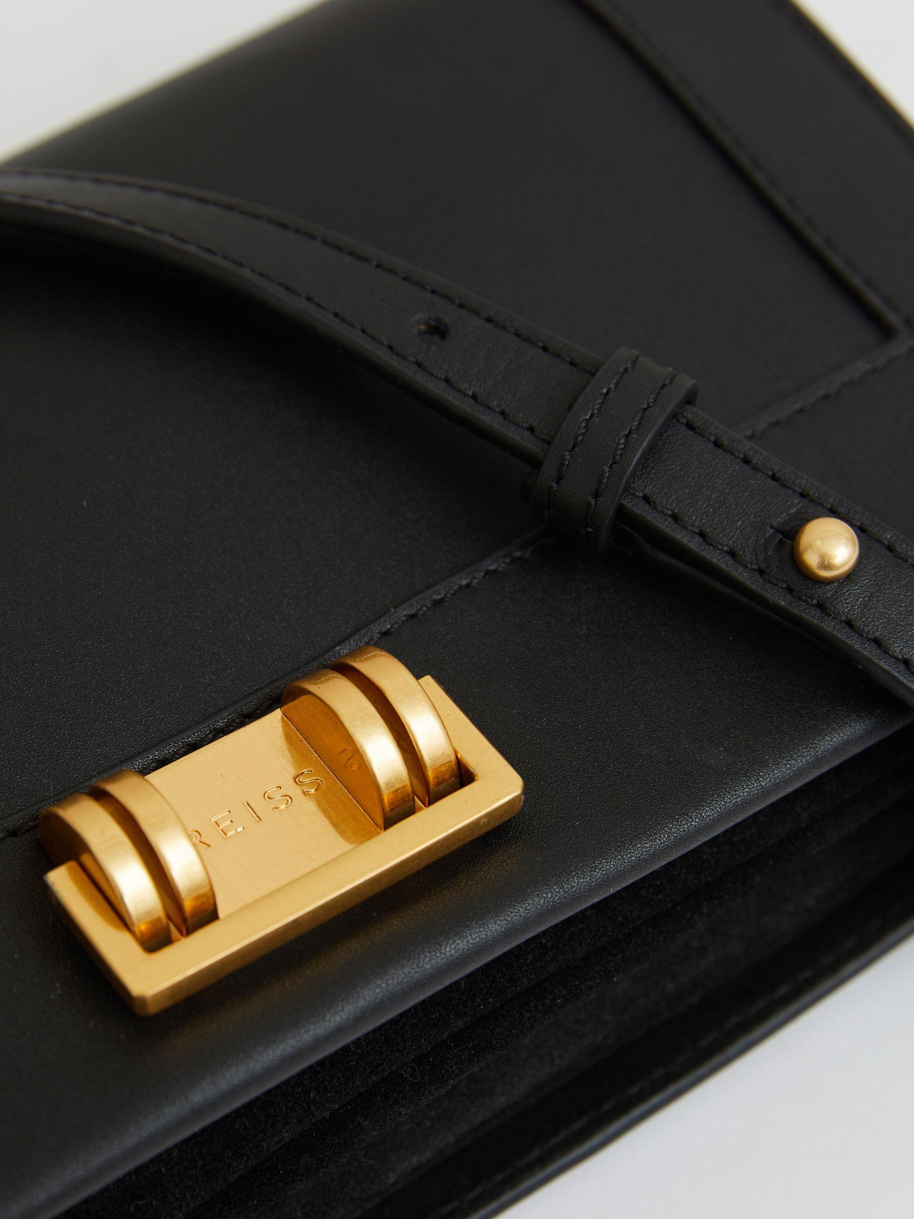 Leather Suede Shoulder Bag in Black Product Image