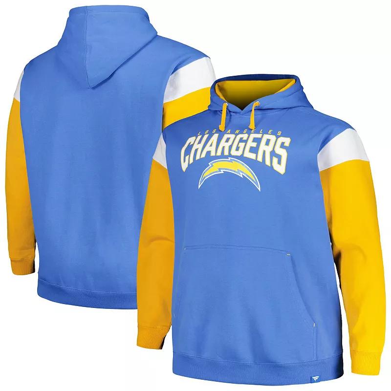 Mens Profile Powder Blue Los Angeles Chargers Big & Tall Trench Battle Pullover Hoodie Product Image